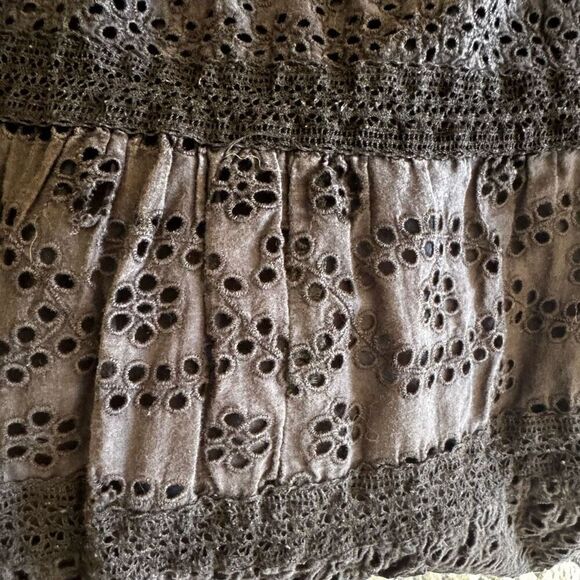 Ralph Lauren Y2K black eyelet tiered lined midi skirt Sz M # 2403 - Picture 11 of 16